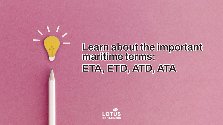 Illustration of ETA, ETD, ATD, and ATA maritime terms